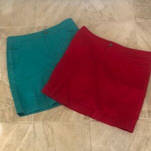 Christopher & Banks NWOT Red and Teal Skort Set